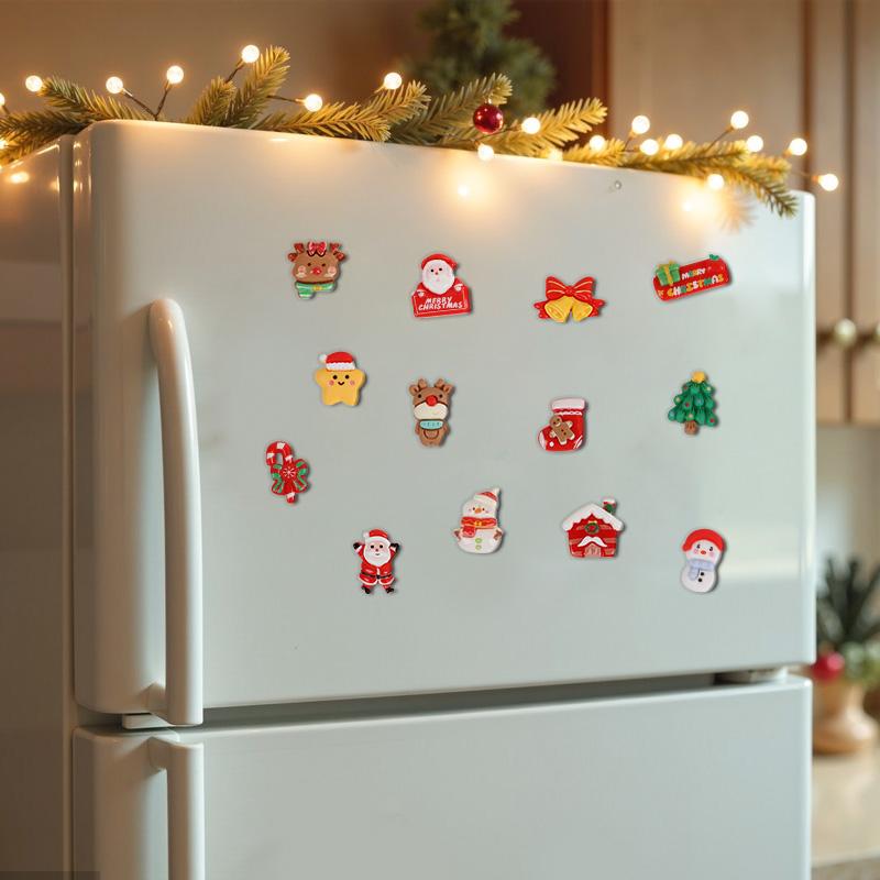 10/20Pcs Mixed Resin Christmas Fridge Magnets Cartoon Santa Claus Snowman Tree Magnet New Year Gifts Christmas Home Decoration