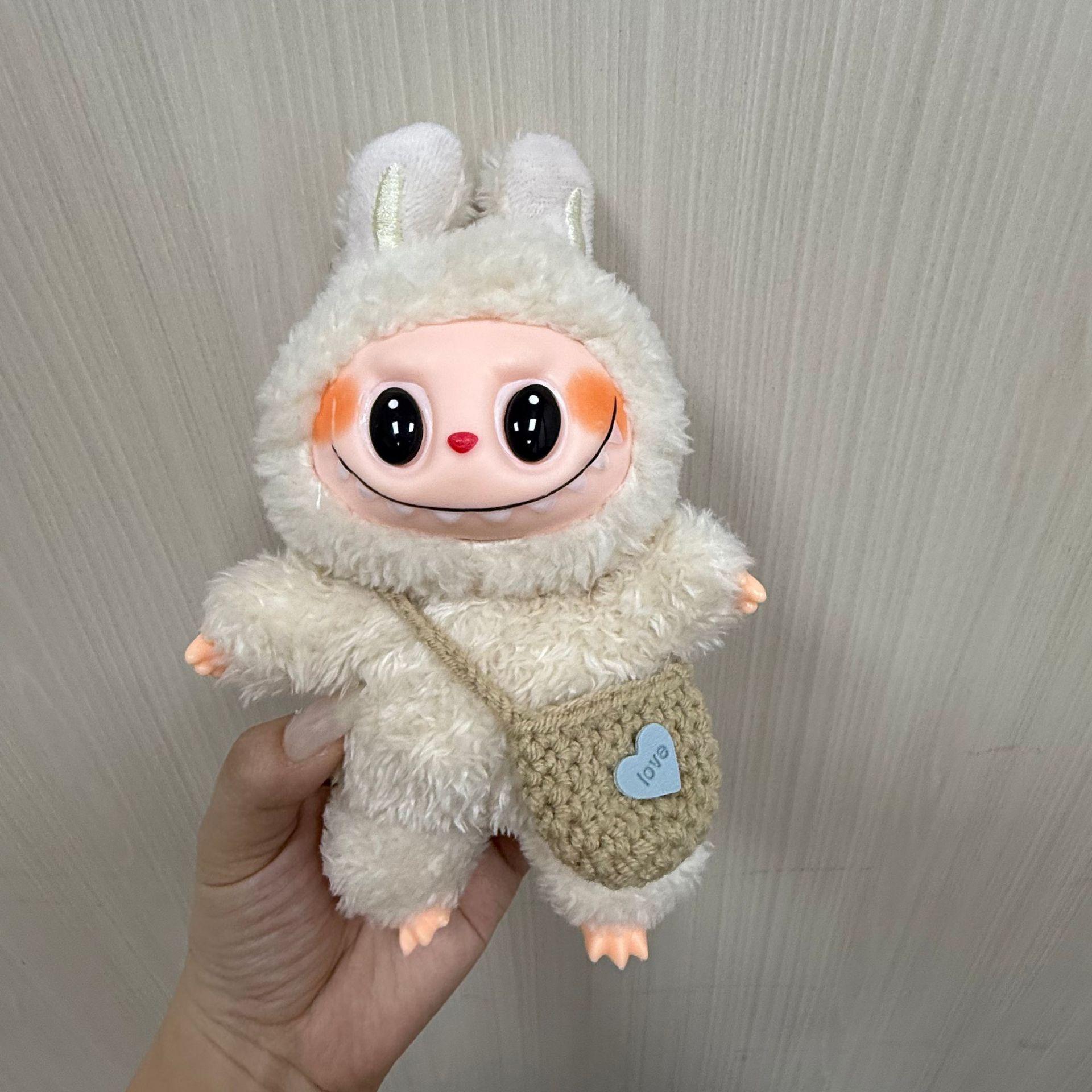 

Finished Product Hand-woven 17cm Rabub Pendant Doll Clothes Second and Third Generation Sweater Hat Satchel
