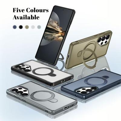 Folding Ring Holder Phone Case Matte, Niche and High-end for Samsung A56 Magnetic Phone Case