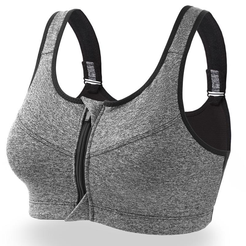 Reggiseno Sportivo Senza Ferretto con Zip Frontale, Resistente agli Urti, ad Alto Supporto, per Donna