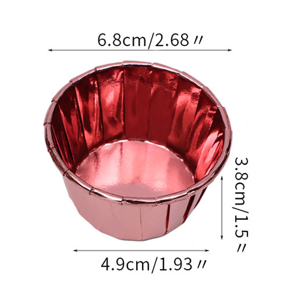 50 Stück Doppelseitige Gerollte Papierbecher Hitzebeständige Gebäck Backen Kuchenbecher für Muffin Kuchen(Rose