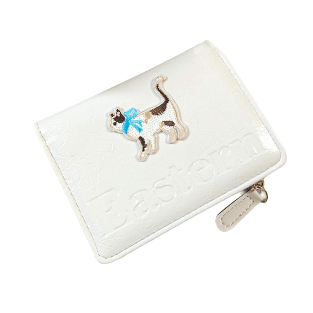 Fashion PU Leather Short Wallet Large Capacity Lightweight Card Bag Wallet Cute Cartoon Women Wallet