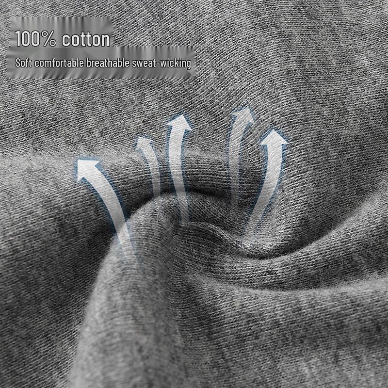 Yiershuang Men's 7A Antibacterial 100% Cotton Ribbed Mid-Rise Briefs (3-Pack)