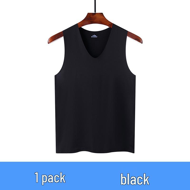 Seamless Men's Ice Silk Sleeveless Athletic Tank Top for Summer Fitness
