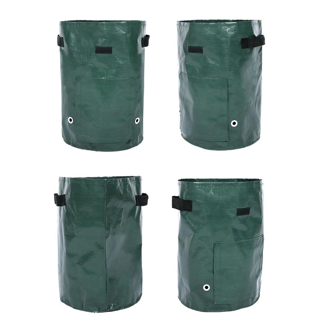 Saco de Cultivo de Batata Espessado de PE com Janela Visível Alças Duplas Saco de Plantio para Jardim para Vegetais Cenouras Verde 35x45