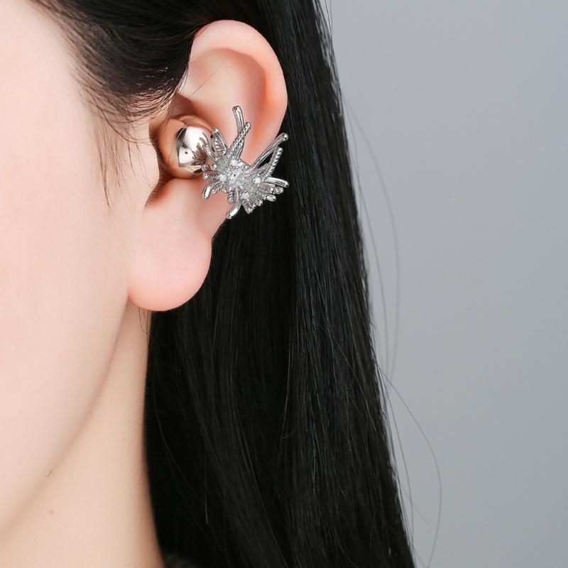 1pair Elegant Butterfly Shape Ear Clip Earphone Charms With Sparkling Zircon Stones For Freeclip1 2 Headphones Charms
