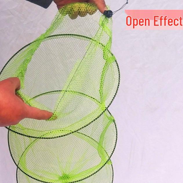 Foldable Mesh Fishing Net: Fish & Shrimp Protector, Simple Trap for Fishing.