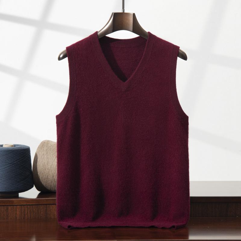 Klassiek Heren Kasjmier V-hals Mouwloos Vest voor Herfst/Winter