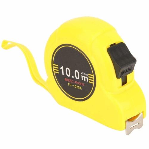 10m Tape Measure, Stainless Steel Ruler, Lightweight, Portable, High Accuracy, with Rewind Button, for Measuring and Sewing