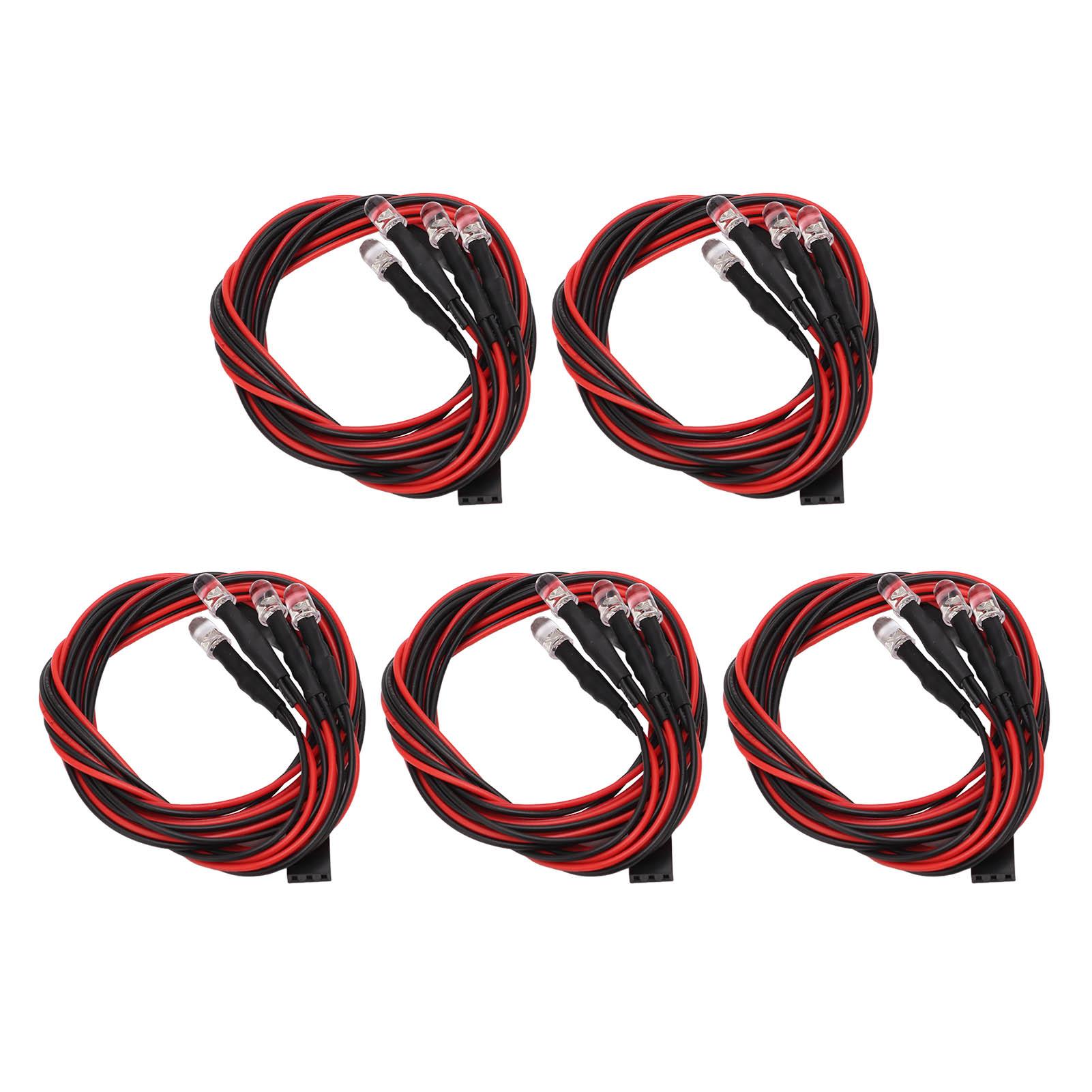 

5 комплектів 4 світлодіодні RC автомобільні ліхтарі високої яскравості Діаметр 5 мм білий червоний ліхтар RC світлодіодні ліхтарі Комплекти для