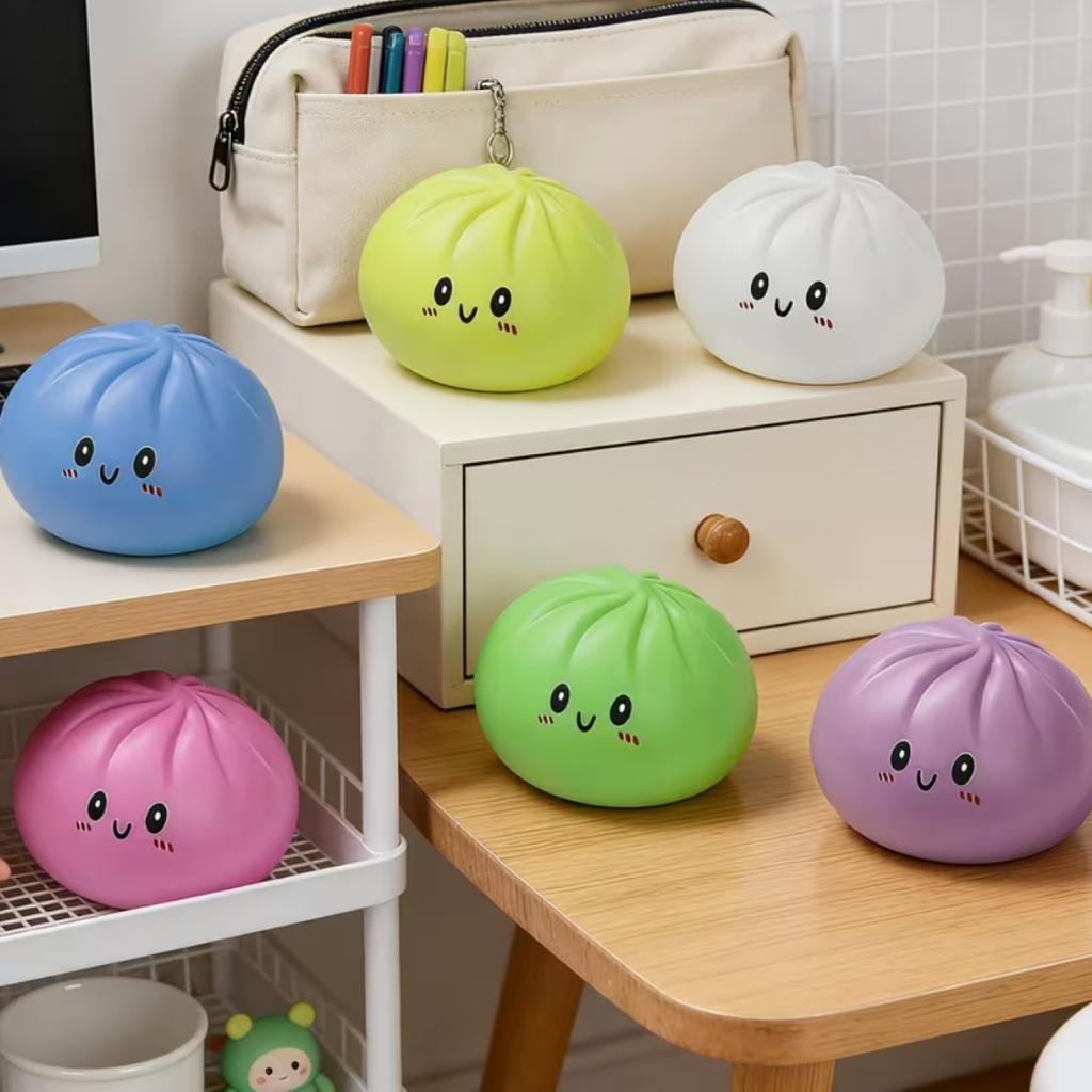 Squish-soft Dumpling Interactive Toy, Cute Design, Multicolor Random, Anti-Stress Effect, 11 cm, Kids Gift