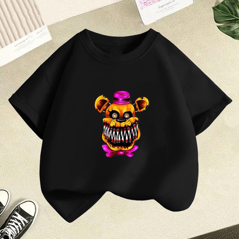 Five Nights Freddys Kids TShirt Cartoon Printed Boy Short Sleeve Tops FNAFs Girl Clothes Summer Breathable Baby Birthday Gifts