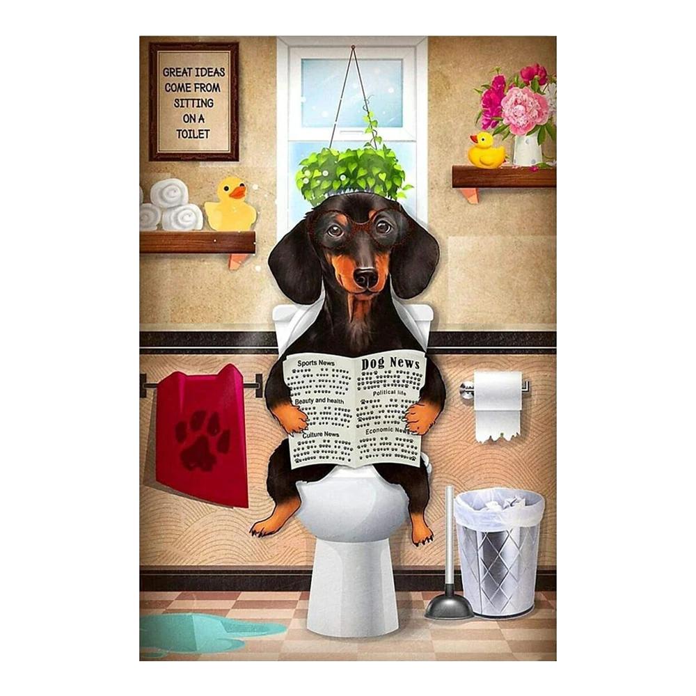 Funny Dogs Tin Signs Bulldog Husky Chihuahua Dachshund Retro Metal Posters Wall Decor Puppy Bath Time Vintage Iron Paintings