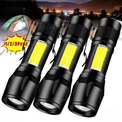 500LM Ultrahelle Mini-LED-Taschenlampe USB C Wiederaufladbar COB Zoombar Fokus Taschenlampe Stiftclip Camping Notlicht
