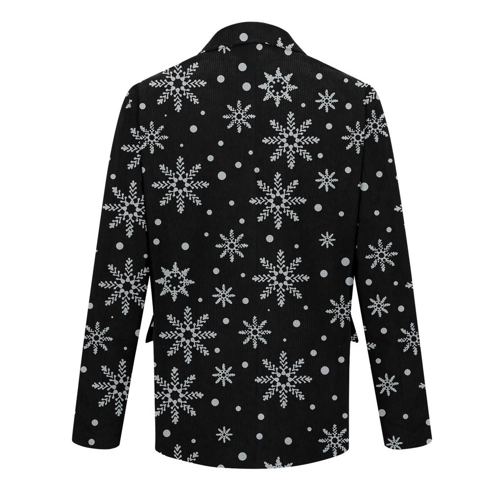 Giacca Cardigan da Uomo Brutta Natalizia in Velluto a Coste Calda con Tasche Abito Casual da Uomo