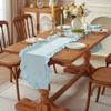 Solid Color Ruffled Edge Table Runner Rustic Style Tables Cover Dinning Table Runner  Kitchen Decor