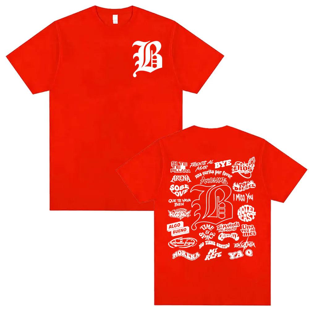 Rapper Beele Borondo Letters Printed TShirt Unisexs Clothing Oversized Hip Hop Classic Tshirts Harajuku Fashion Trending T Shirts
