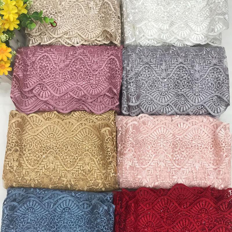 1yard Embroidered Mesh Fabric Cheongsam Dress Costume Dance Wear DIY Sewing Lace Fabric French Design 3D Embroidery Cloth