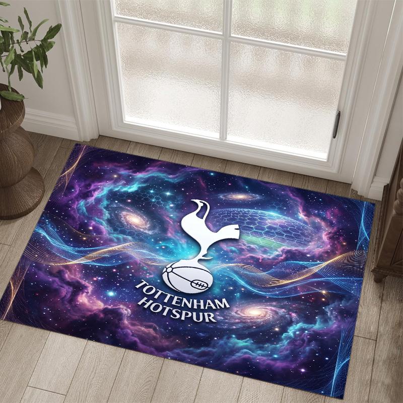 Tottenham Hotspur Design Crystal Velvet Carpet Cozy Non?Slip Printed Rug For Bedroom Living Room Entrance