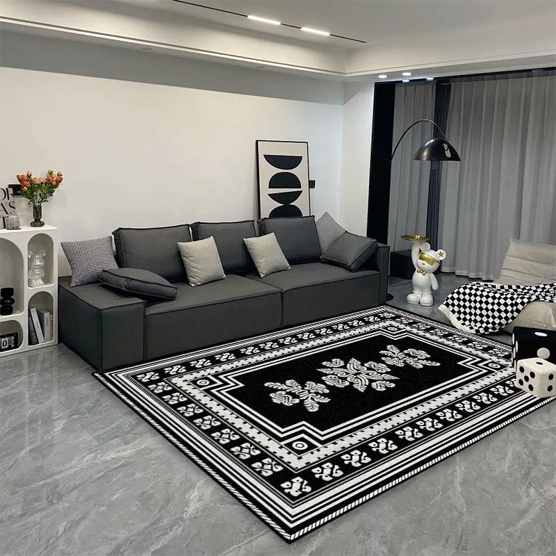 Luxury Classical Living Room Large Rug Simple Black White Bedroom Carpet Toilet Washroom Decoration Rugs Comfortable Floor Mats