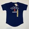 Detroit Tigers Womens Medium T-Shirt Blue MLB Baseball Spellout Logo Ladies NWT