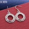 925 Sterling Silver Openwork Octagonal Pendant Earrings - Exquisite Gift Jewelry