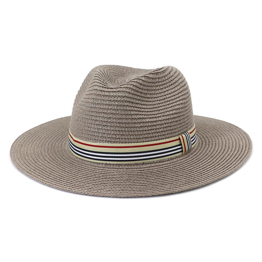 Women Wide Brim Sun Hats 2021 Spring Summer Fashion Panama UV Sun Protection Beach Straw Cap Men Outdoor Casual Jazz Cap