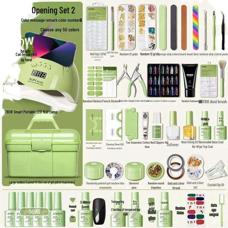 Professional Nail Art Set for Salons: Nail Tools, Gel Polish, UV/LED Lamp & Decorations