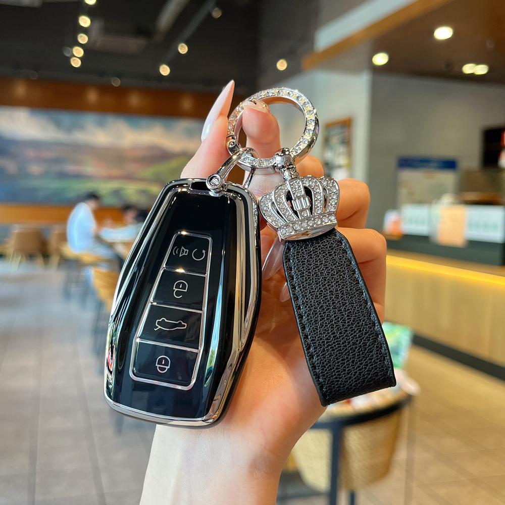 Car Key Case Fob Cover For Geely Coolray Keychain Remote Protection Cover Bag Shell With Housing Keychain Car Accessories