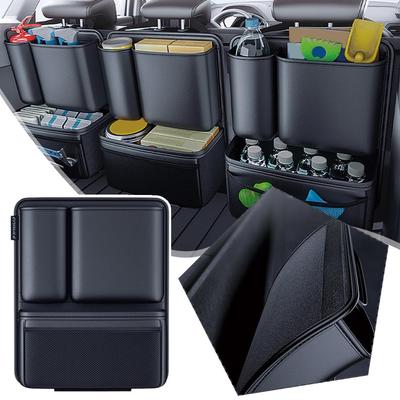 High-Capacity Car Trunk Storage Bag Leatherette Seat Detachable Pocket Universal Storage Car Hanging Organizer Bag Back Z7E1