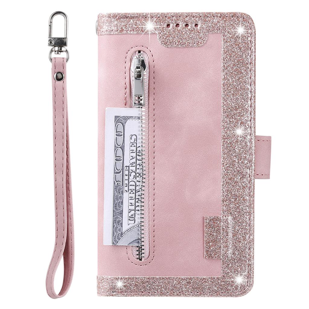 For Samsung Galaxy S26+ Case 9 Card Slots Zipper Wallet PU Leather Phone Cover with Wrist Strap