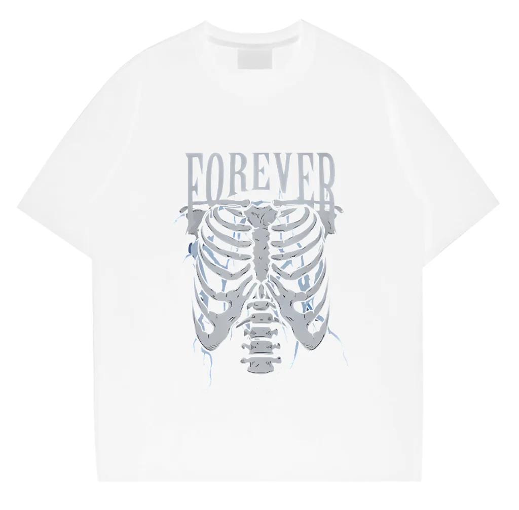 Hip hop men T-shirt Skeleton frame street short sleeve Black T Shirt High quality Loose Breathable Short sleeve New Fashion Tops