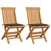 Day and Night - Day and Night Garden Chairs 2 Units with Gray Taupe Teak Wood Cushions