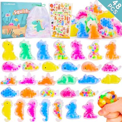 LEEHUR Squishy Animal Stress Relief 48 Squeeze Party Bag Soothing Squeezable Squishy Killing Memory Birthday Festival Prizes Goods, Pieces, Set,