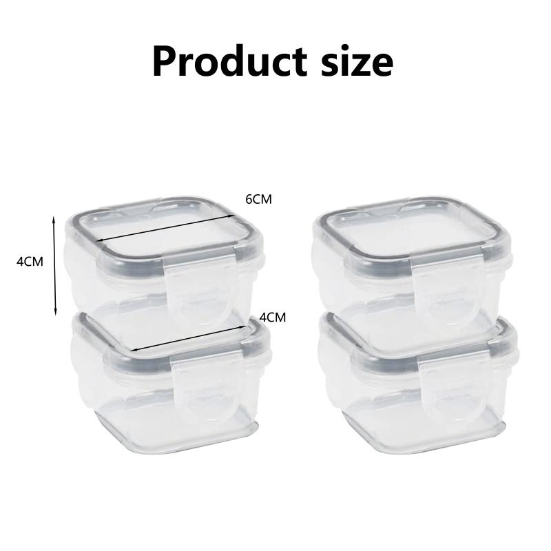 4pcs 60ml Mini Sauce Box Reusable Leak-proof Dishwasher Safe Condiment Containers With Lid For
