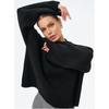 VEZFAA Maglioni a girocollo a maniche lunghe con stampa tinta unita, casual, autunno inverno, da donna