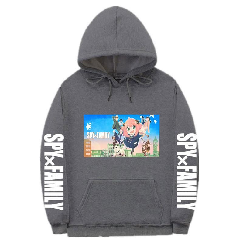 Spy X Family Anime Printed Hoodie Men Women Unisex Oversized Fleece Sweatshirt With Ribbed Hem