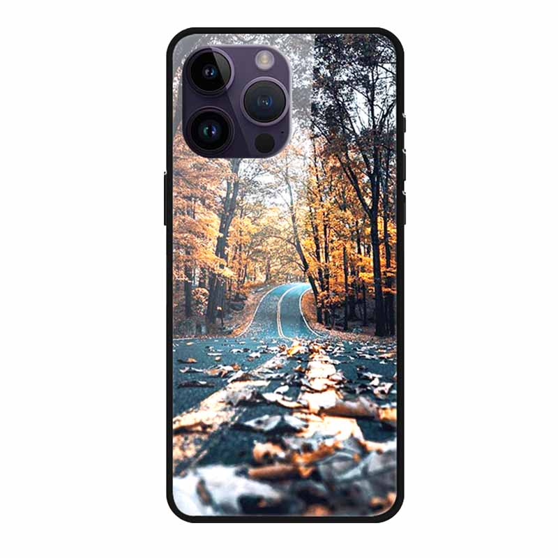Glass Back Cover For iphone 16 Pro Max Phone Case 16Pro Max Hard Tempered Glass Case For iphone 15 Pro Max Case Soft TPU Bumper
