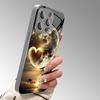 Kreatives Liebesplaneten-Muster Glas Galvanisiertes Silbernes Handyhülle für iPhone 17 16 15 14 13 12 11 Pro Max Plus 16E 17 Air Cover