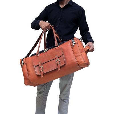 Leather Strong Bag Travel Gym Men Luggage  Duffel Vintage Weekend Bag