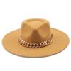 European, American autumn and winter wool woolen big-brimmed jazz top hat men's and women's fashion casual bow big-edged jazz hat felt hat