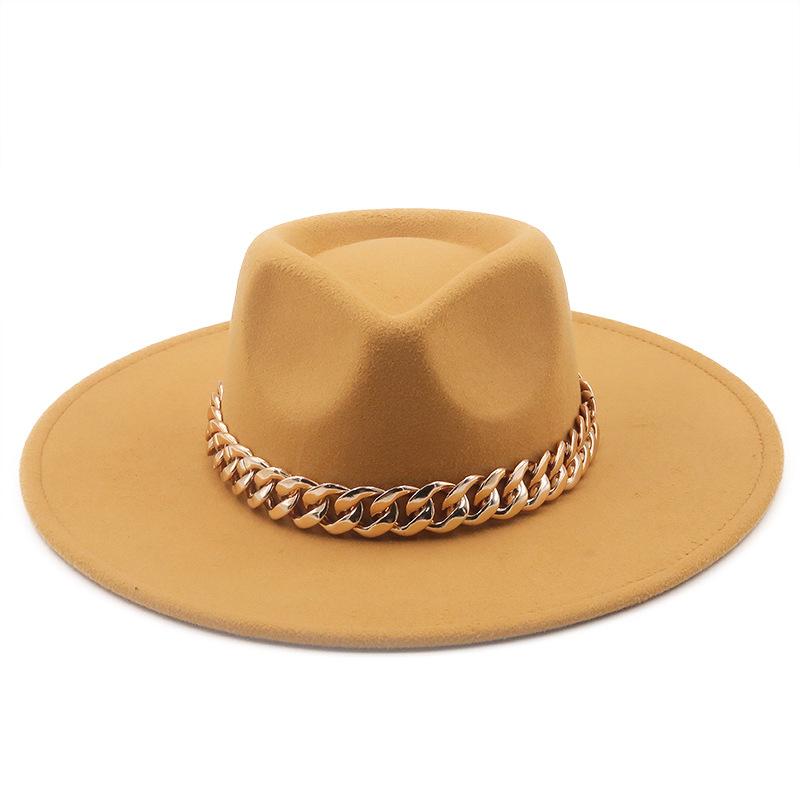 European, American autumn and winter wool woolen big-brimmed jazz top hat men's and women's fashion casual bow big-edged jazz hat felt hat