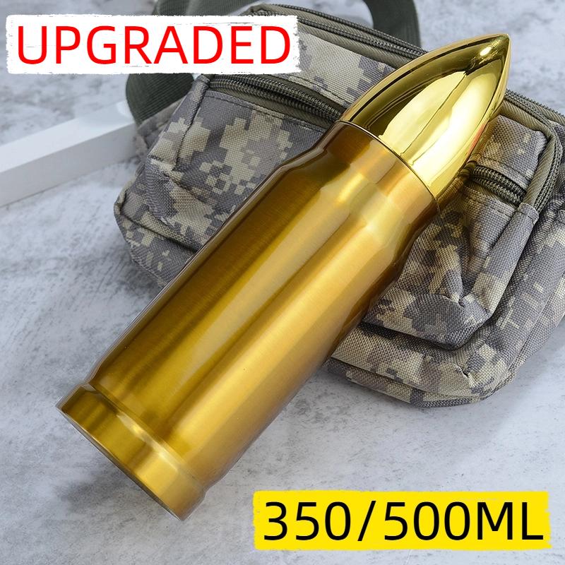 350ml 500ml Stainless Steel Vacuum Cup Double Layer Creative Bullet Head Thermos Outdoor Large Capacity Portable Water Bottle