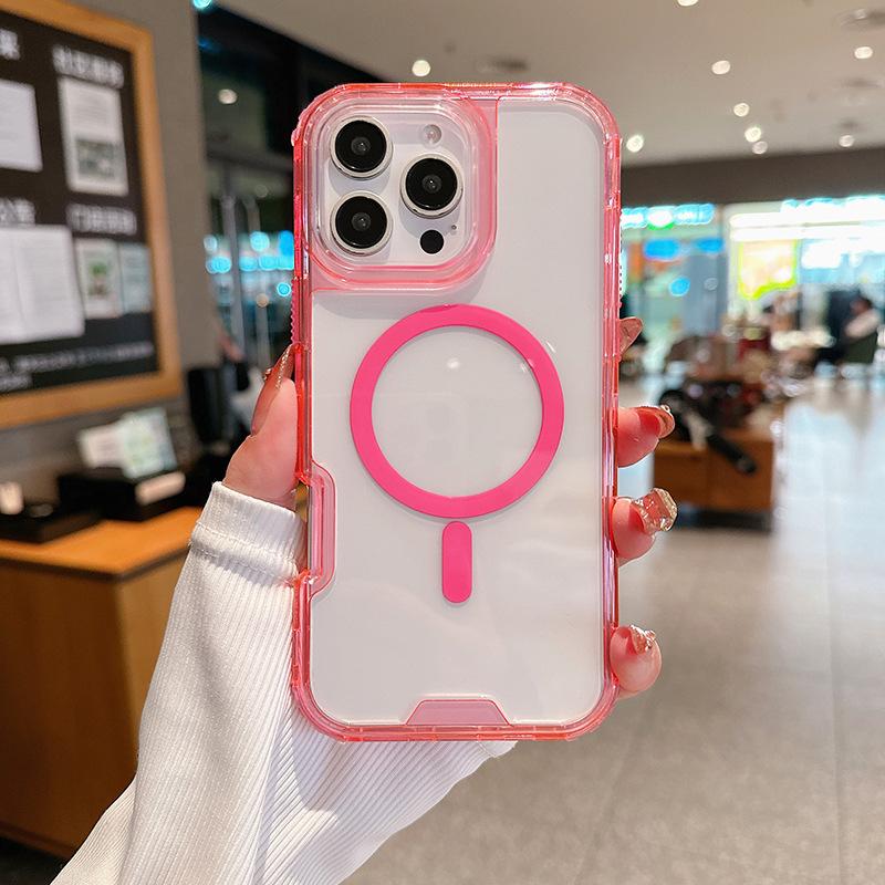 Second Generation Magnetic Colorful Thin Three-in-One Independent Button Phone Case for IP16promax Case