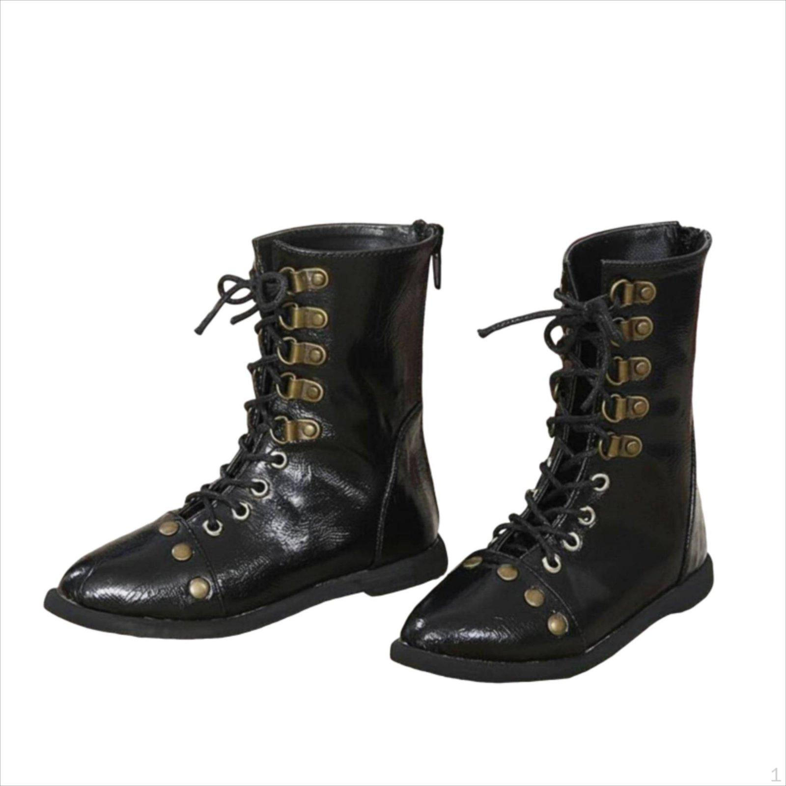 Dark LowCut Doll Boots Handmade Fine Details Miniature Footwear