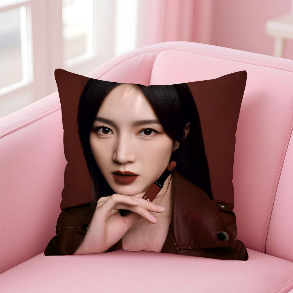 Popular fashion Chinese singer MMeng Jia Cushion Cover Pillow Case Soft Friendly Fabric Concealed Zipper