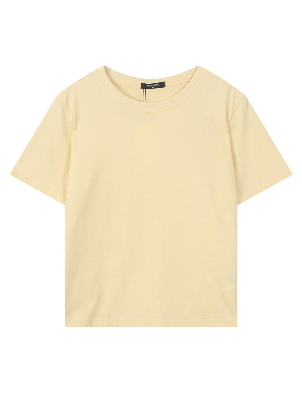 Burkeru Women S Crop Short Sleeve T-Shirt Light Yellow Light Yellow_Xs
