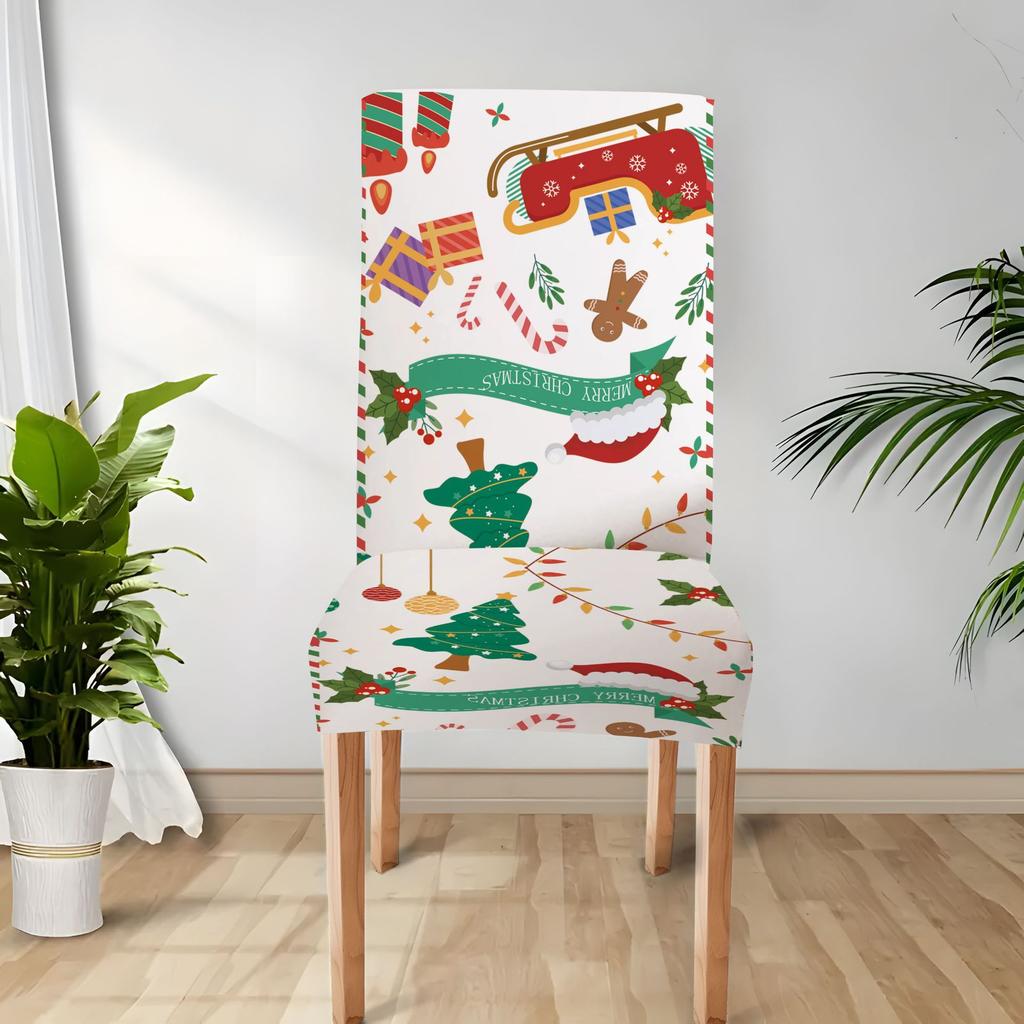 Christmas Decoration Stretch Covers Chair Cover Dining Room Office Banquet Chair Protector Elastic Material Armchair Cover M035