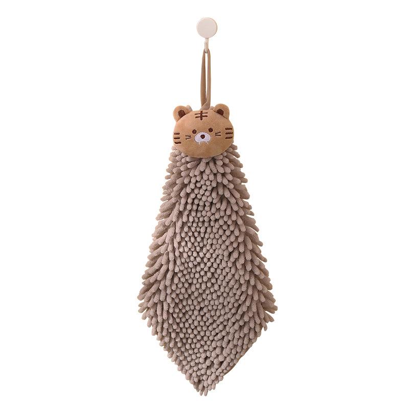 INS Cute Chenille Hand Towel: Thick, Soft, Quick-Drying, Absorbent, Hanging Design for Kitchen & Bathroom.