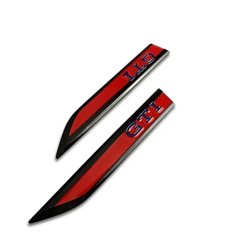 2Pcs Alloy Car Fender Side Sticker Bumper Strips for Volkswagen VW GTI Golf 3 4 5 6 7 MK4 MK5 MK6 Polo Jetta Bora Sharan Passat